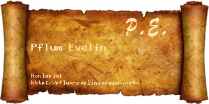 Pflum Evelin névjegykártya